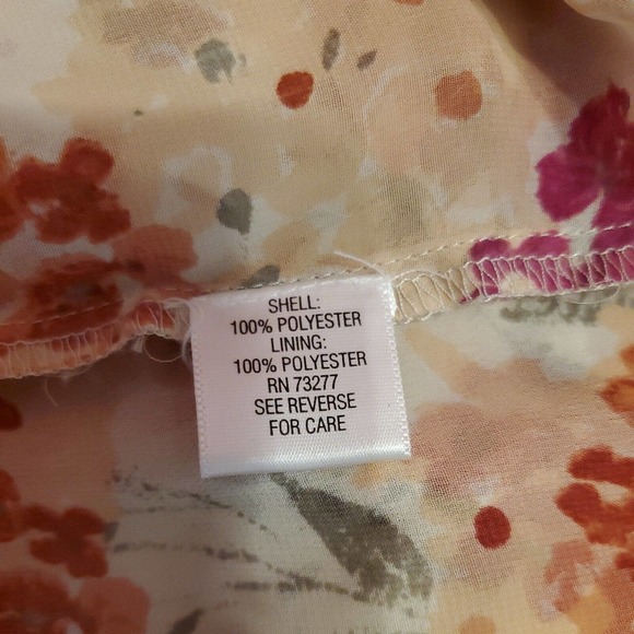 Elle Women's Maxi Dress Size XS Peach Floral Thin Strap Smock V-neck Lined - Picture 8 of 10